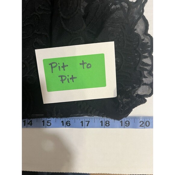 Forever 21 Women’s Black  Tee Shirt Sheer Lace Whimsigoth Witchy Goth Sz Small - Picture 7 of 11